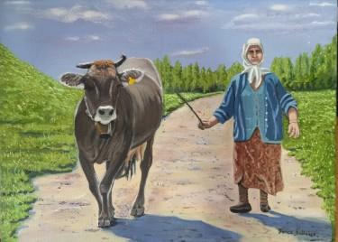 Starica sa kravom, autor Malbašić Verica