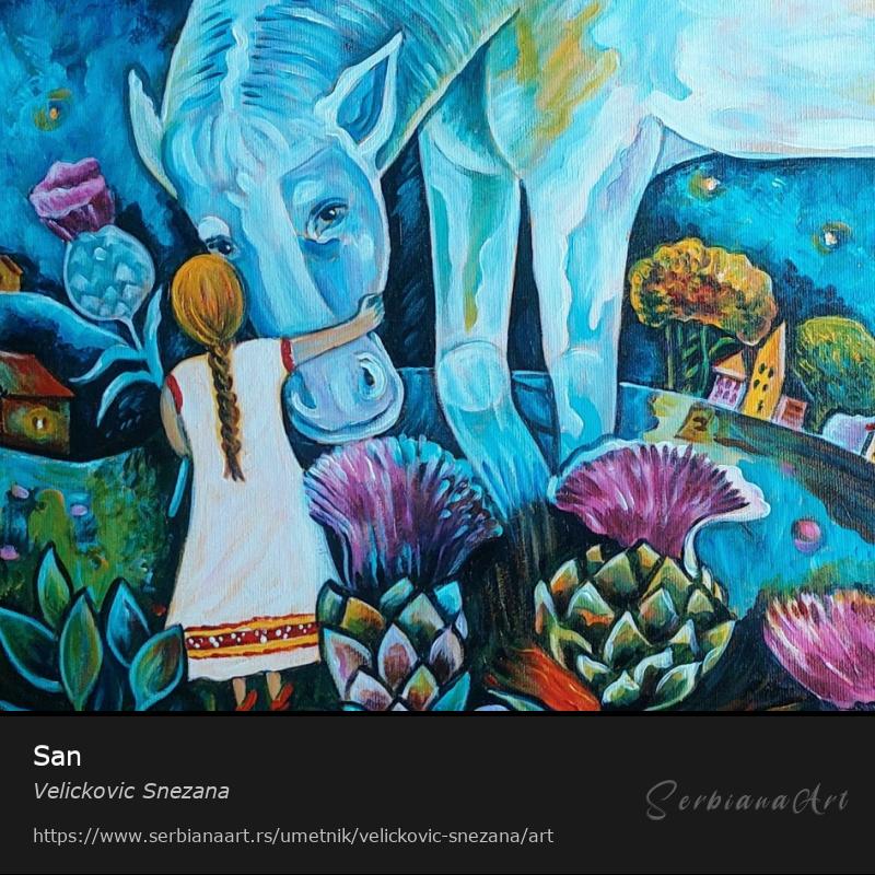 San, Oil/Canvas, Velickovic Snezana