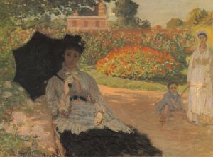 Camille in the garden with Jean and his nanny