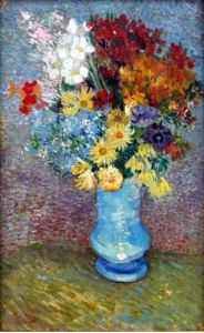 Flowers in a blue vase