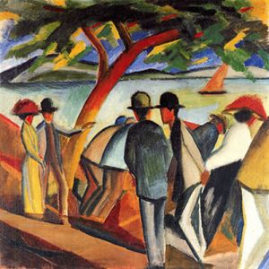 Promenaders by the Lake