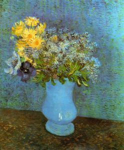 Vase with Lilacs Daisies and Anemones