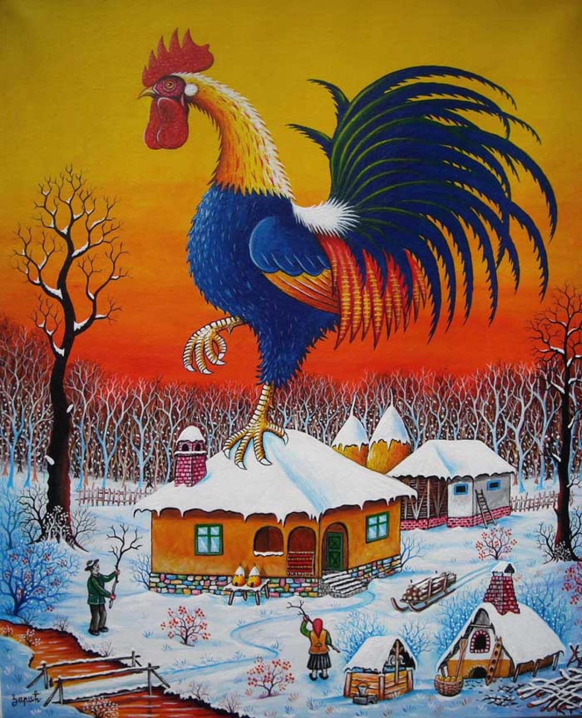 Winter rooster