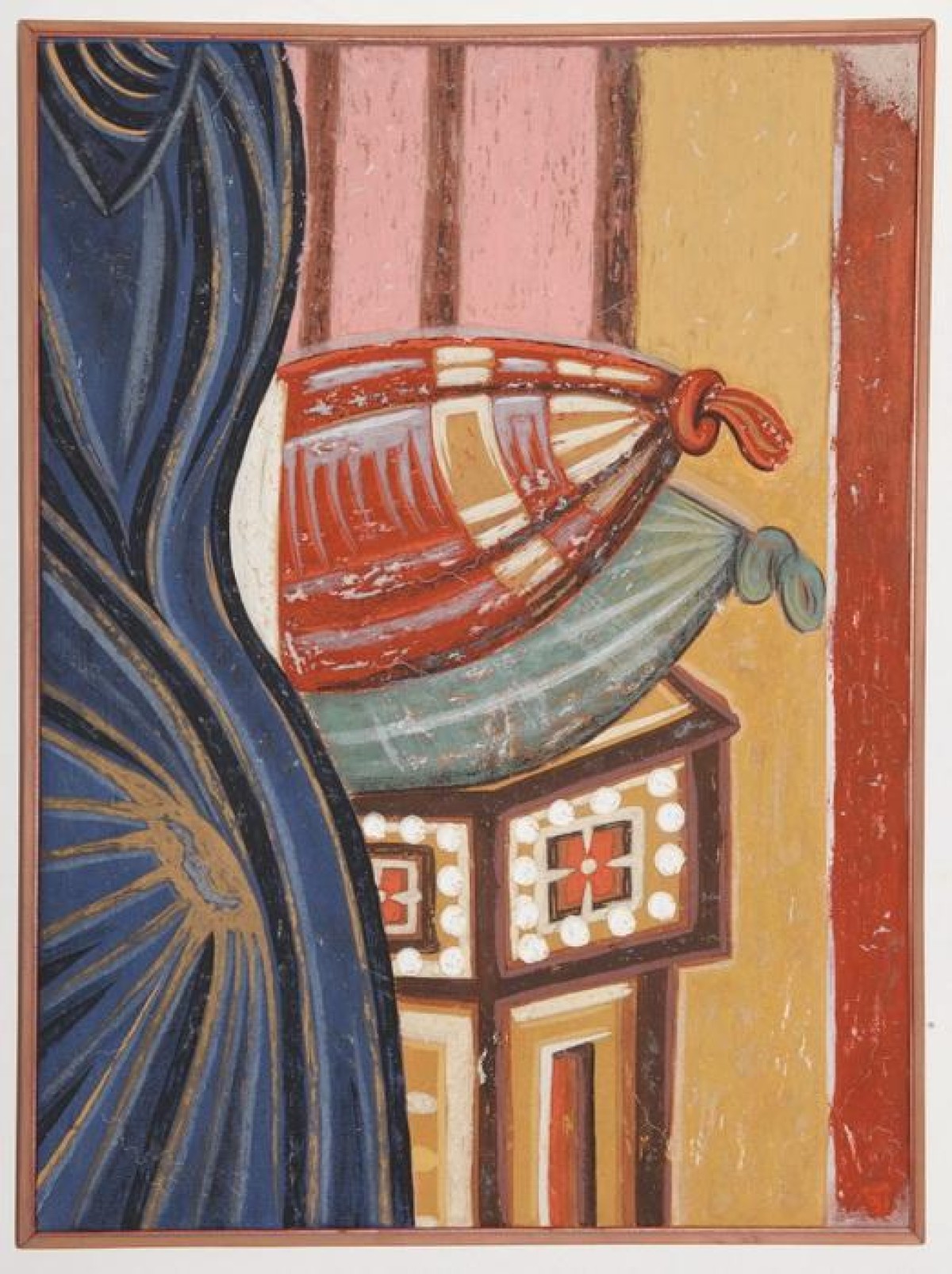 Serbia, Mileseva, Annunciation, detail- Virgin`s throne with cushions,copy of th