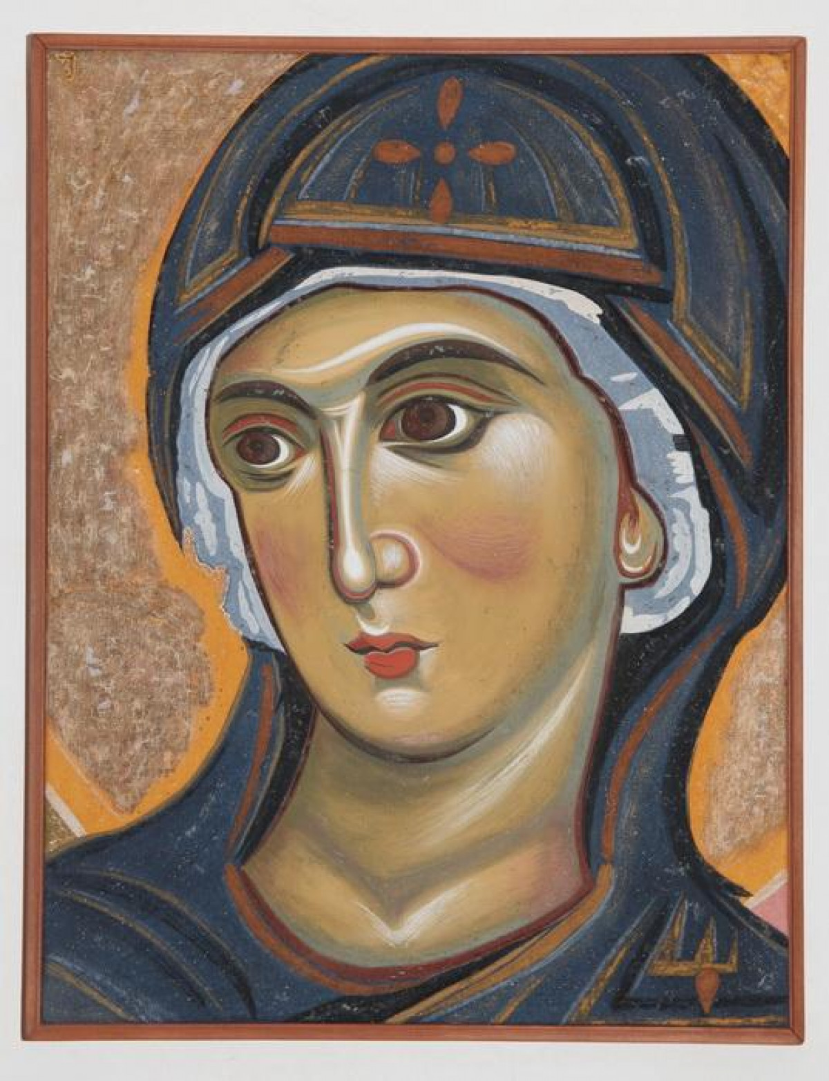 Serbia, Mileseva , Annunciation, detail- The Virgin, copy of the fresco