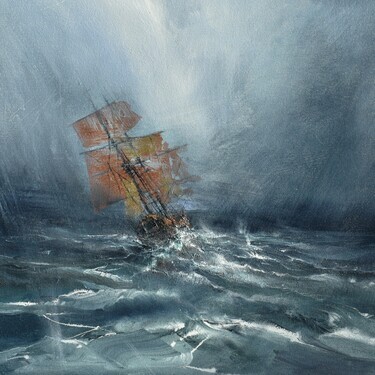 " Harbor of destroyed dreams - The Storms of Life 2 ", painting Grozdanovski Ivan