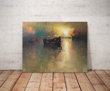 Harbor of destroyed dreams - Morning After, painting Grozdanovski Ivan
