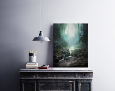 " Misty stream ", painting Grozdanovski Ivan