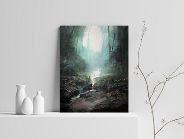" Misty stream ", painting Grozdanovski Ivan