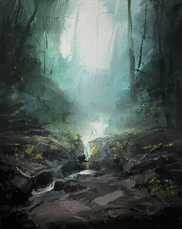 " Misty stream ", painting Grozdanovski Ivan