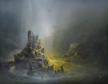 " Agartha - Ancient fortress ", painting Grozdanovski Ivan