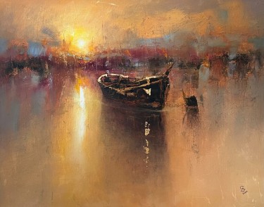 Harbor of destroyed dreams - Left to time, painting Grozdanovski Ivan