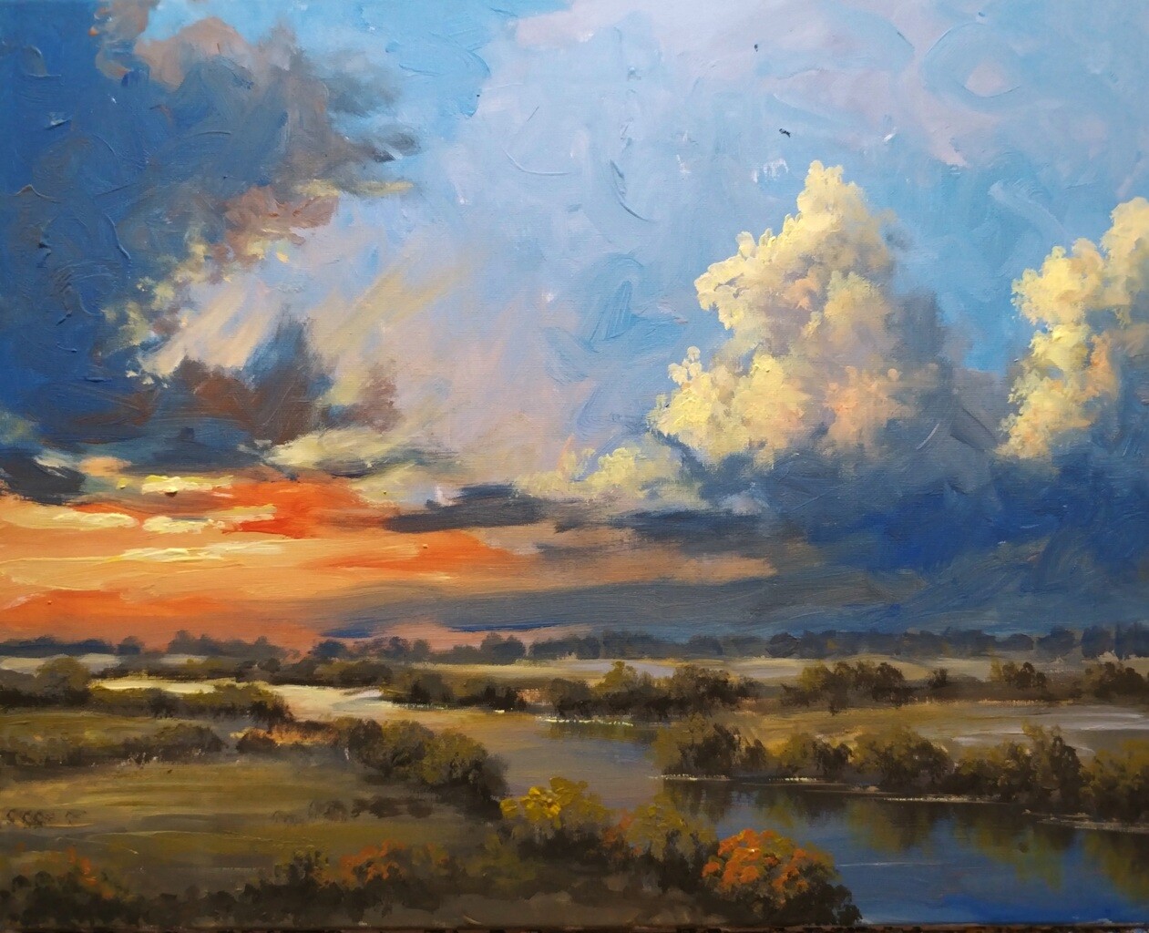 Sunset over the river 3