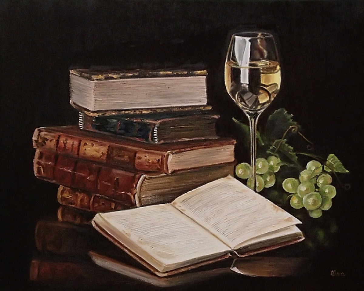 Books and wine