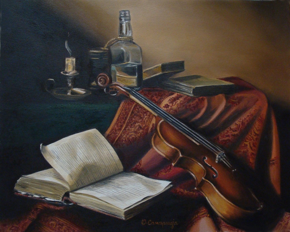 Book and violin