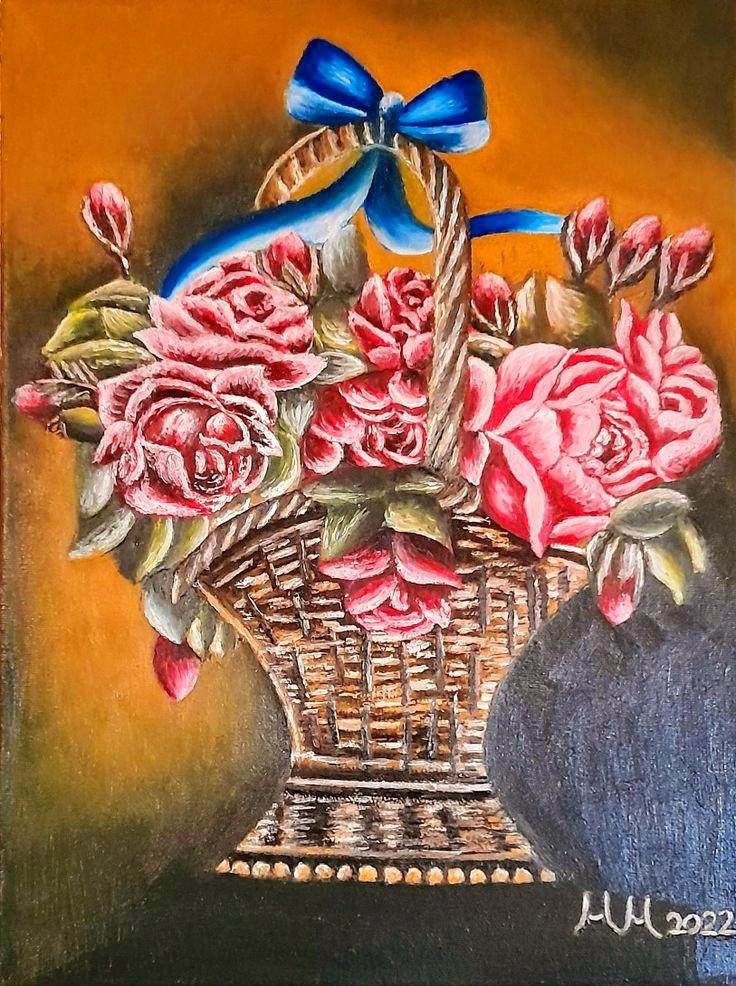 Roses in basket