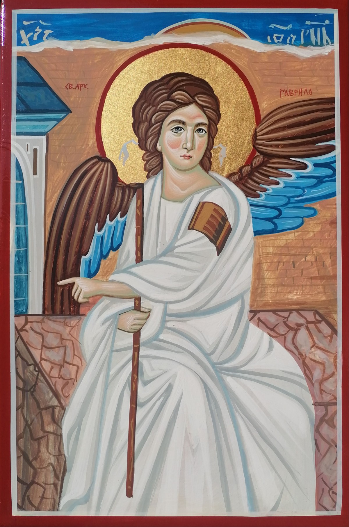 Orthodox icon "Sveti Arhangel Gavrilo (Beli Andjeo)" dimensions 20x30 cm
