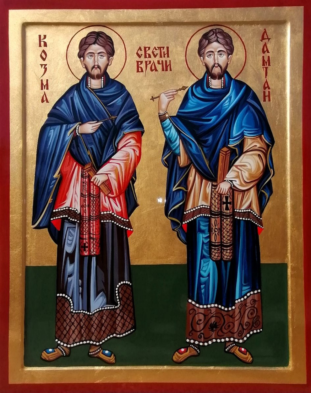 Orthodox icon "Sveti Vrači Kozma i Damjan" , dimensions 50x40 cm
