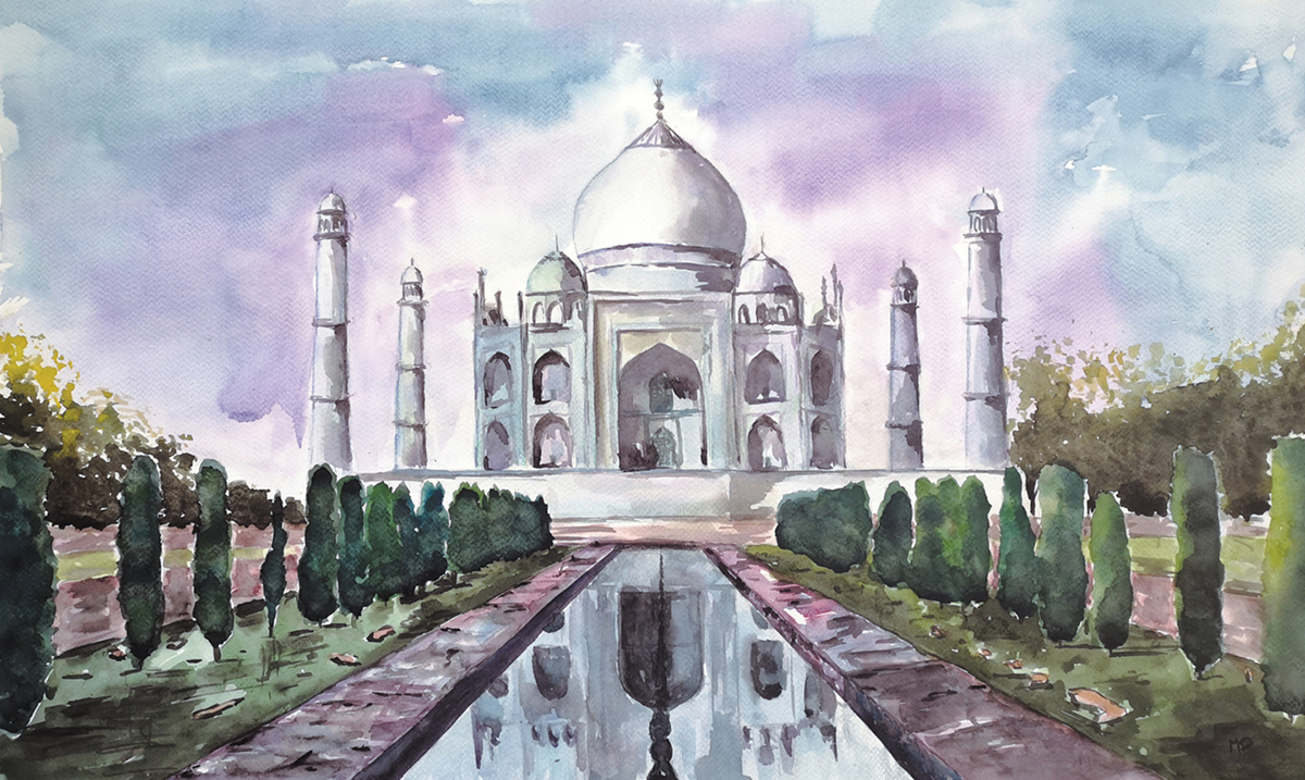 The sky above the Taj Mahal