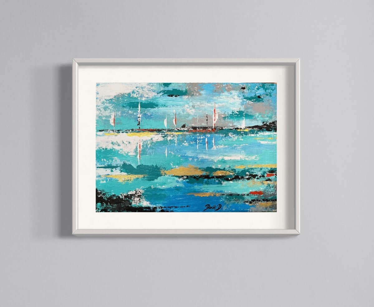 Blue salboat
