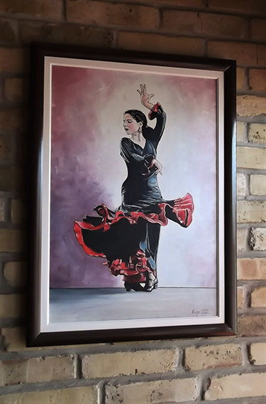 Flamenco dancer, painting Fekete Kormos Kinga