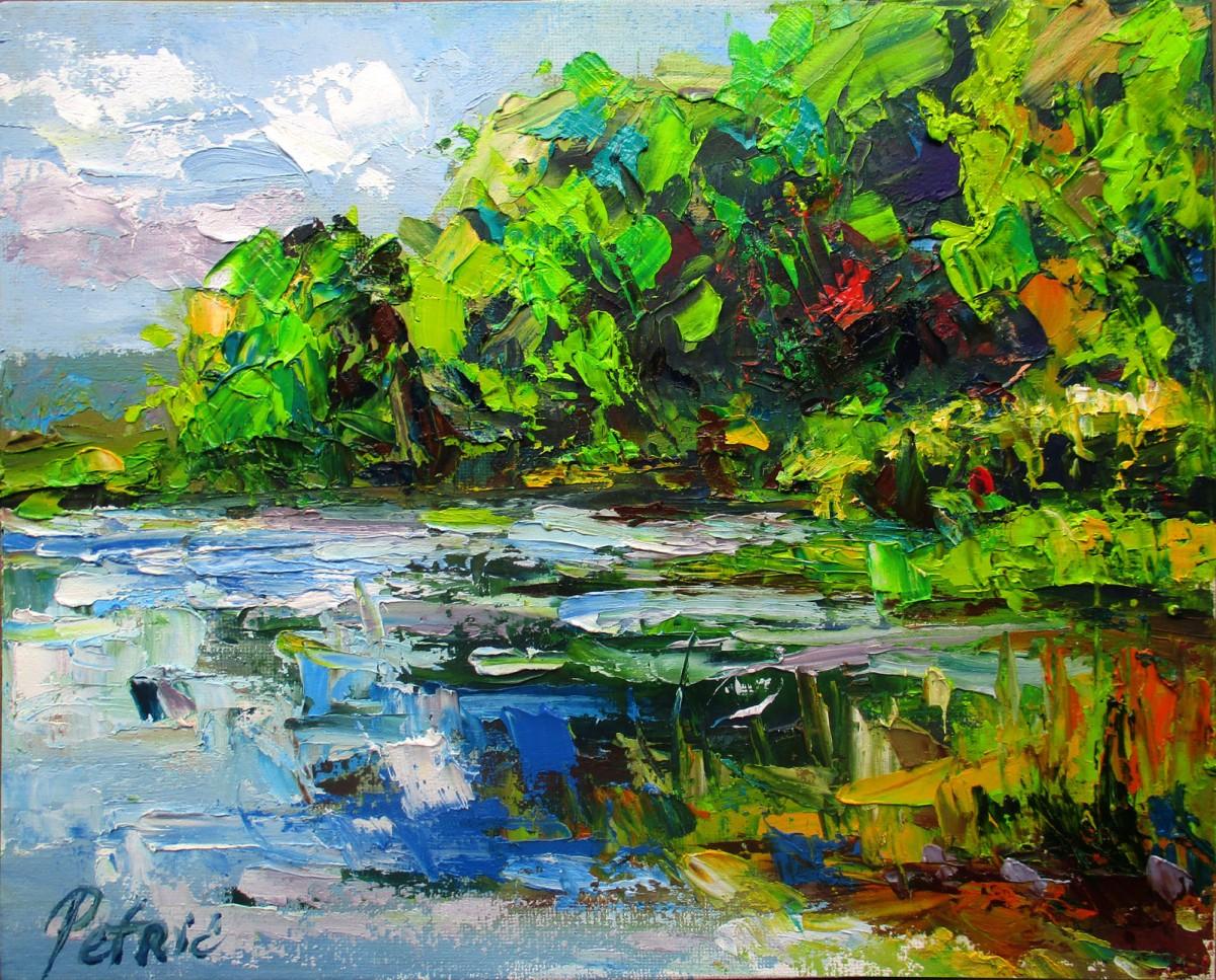 Treetops on the riverbank