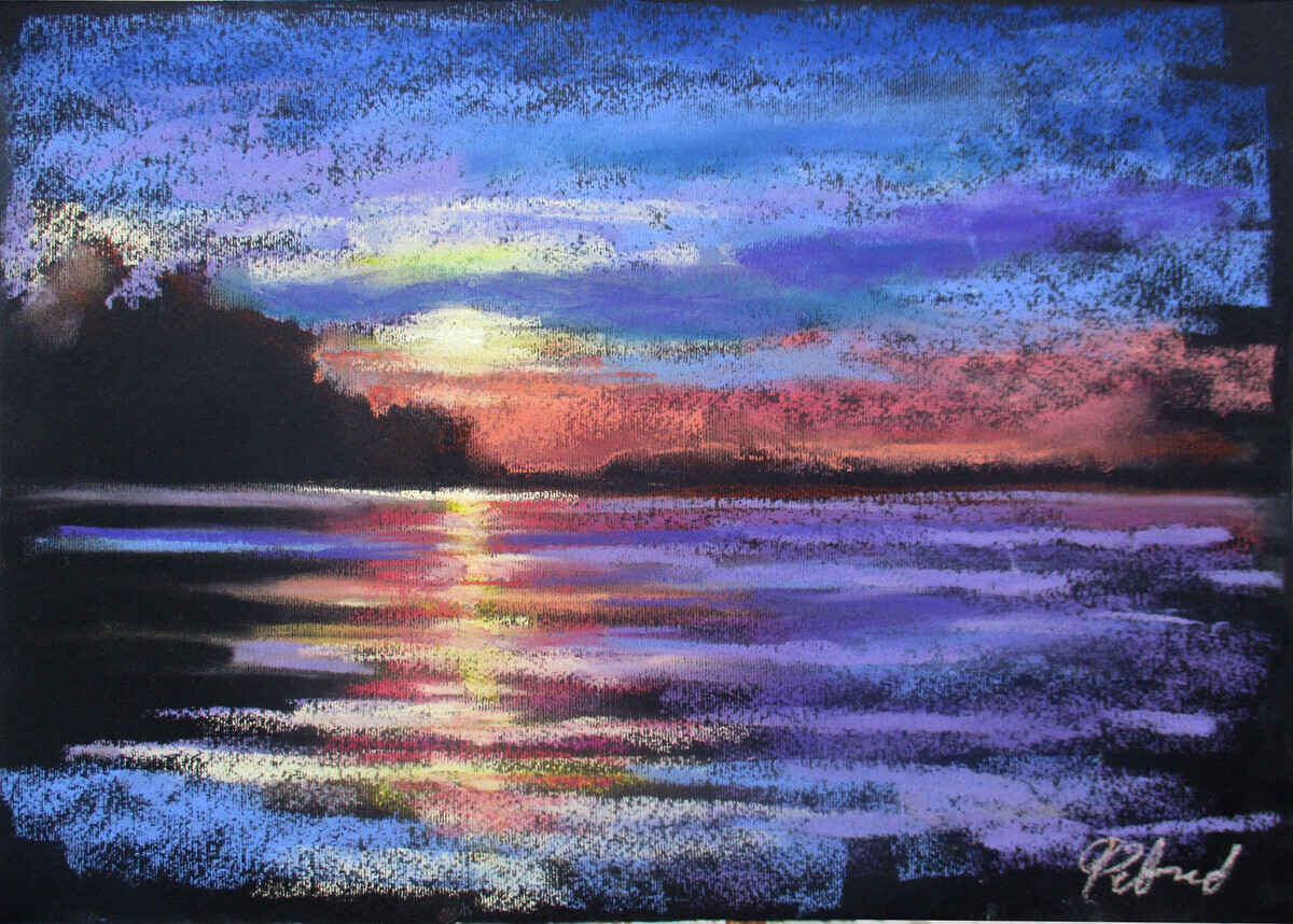 Sunset over the river