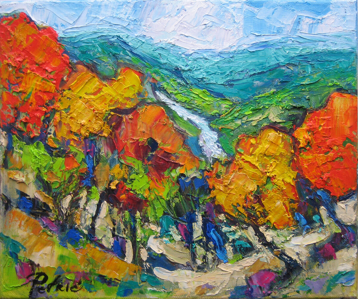 Trees on a slope