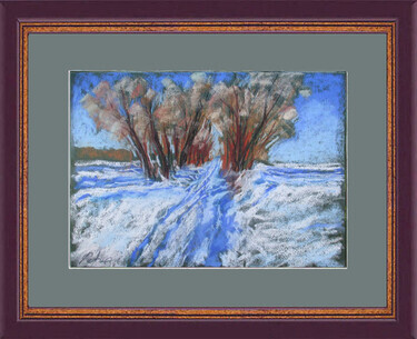 Tree row in January, painting Petrić Gordan