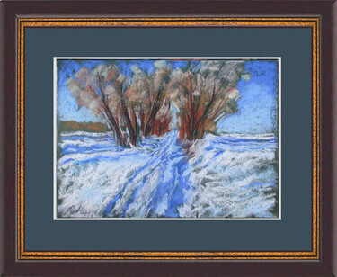 Tree row in January, painting Petrić Gordan