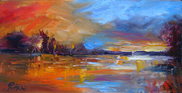 Sunset over the river by Petrić Gordan