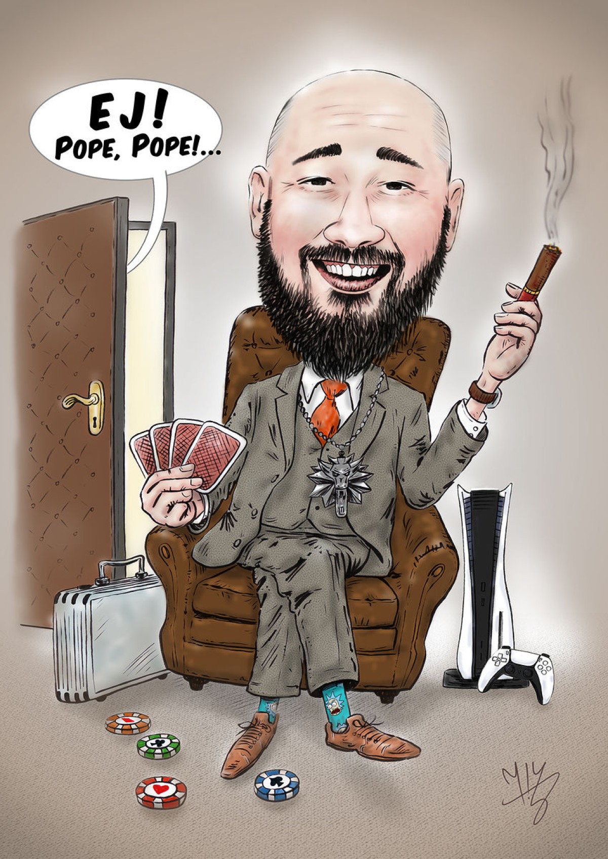Caricature portrait for therapist