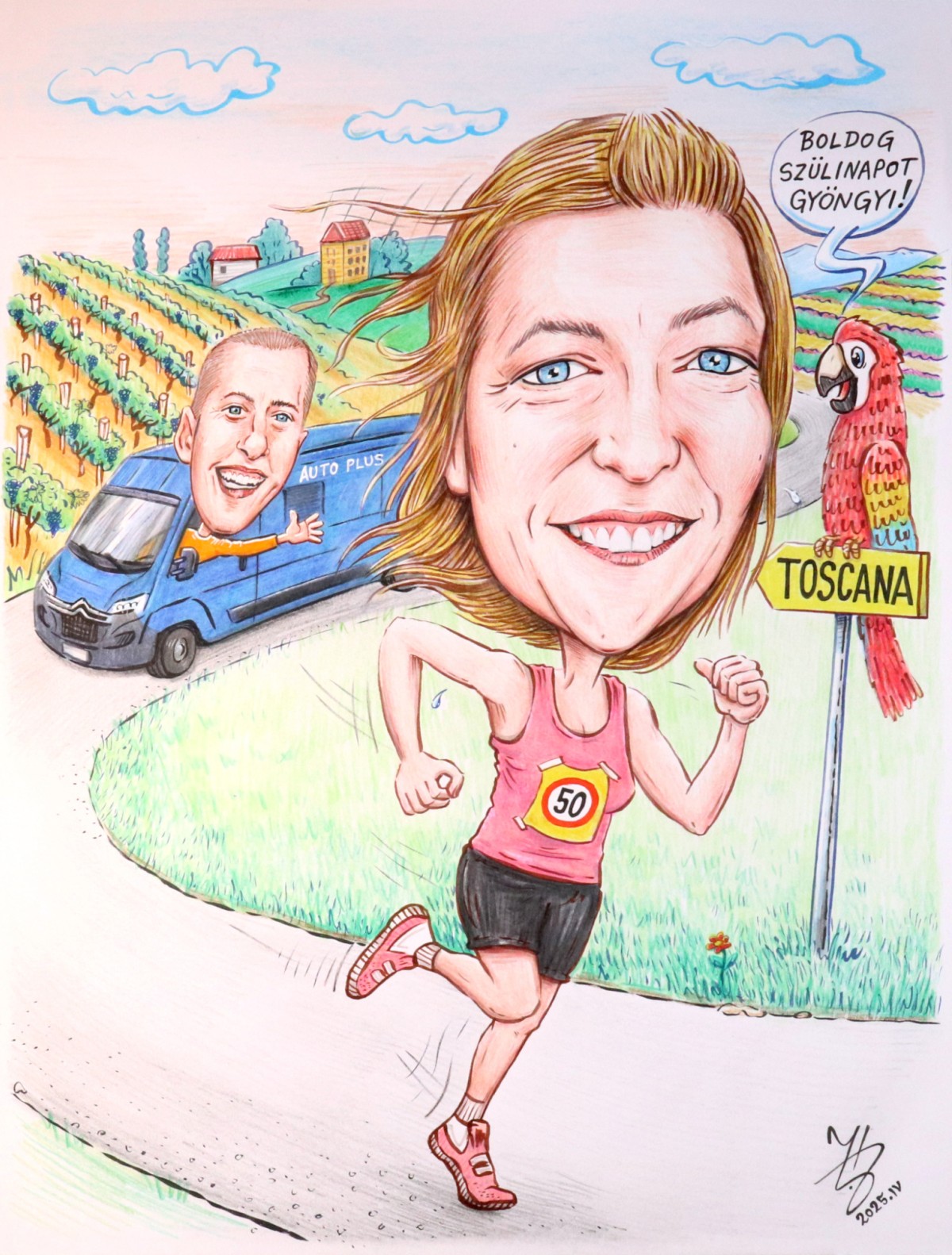DJENDJI MARATHON RUNNER - PORTRAIT CARICATURE