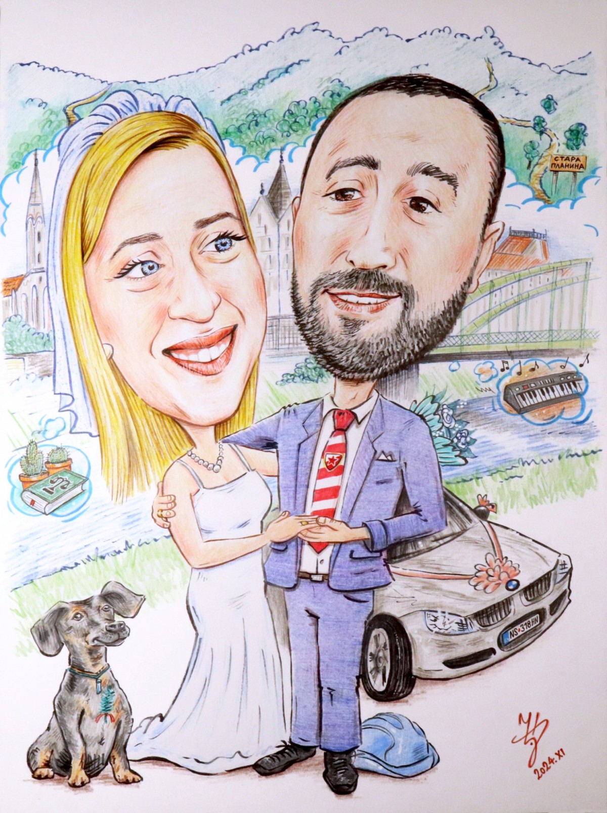 BRIDE AND GROOM - PORTRAIT KARIKATURE