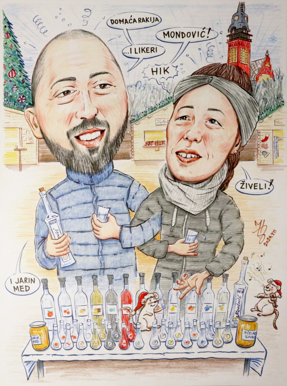 SELLERS OF BRANDY - PORTRAIT CARICATURE
