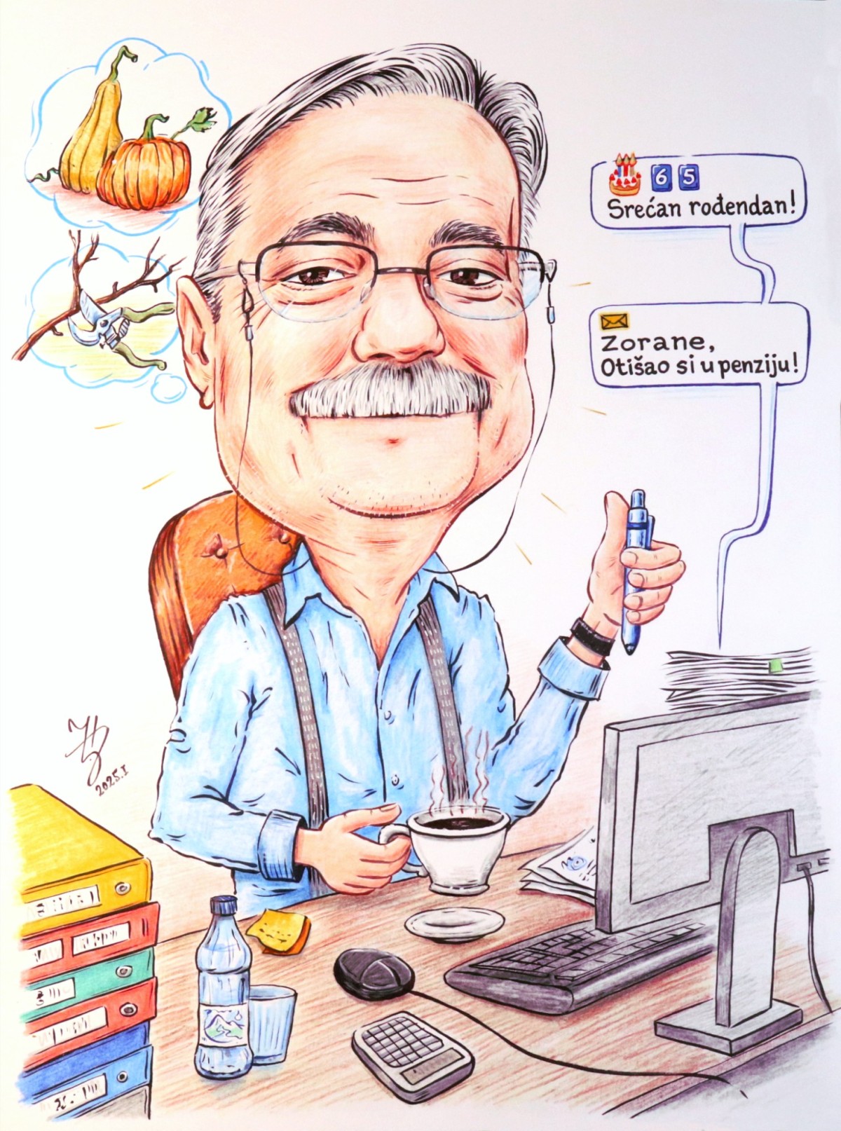 MR ZORAN IS GOING TO RETIRE - PORTRAIT CARICATURE