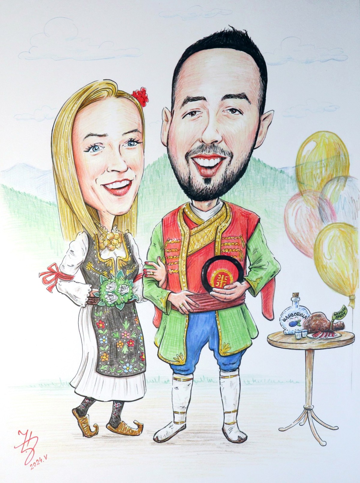 NEWLYWEDS - PORTRAIT CARICATURE