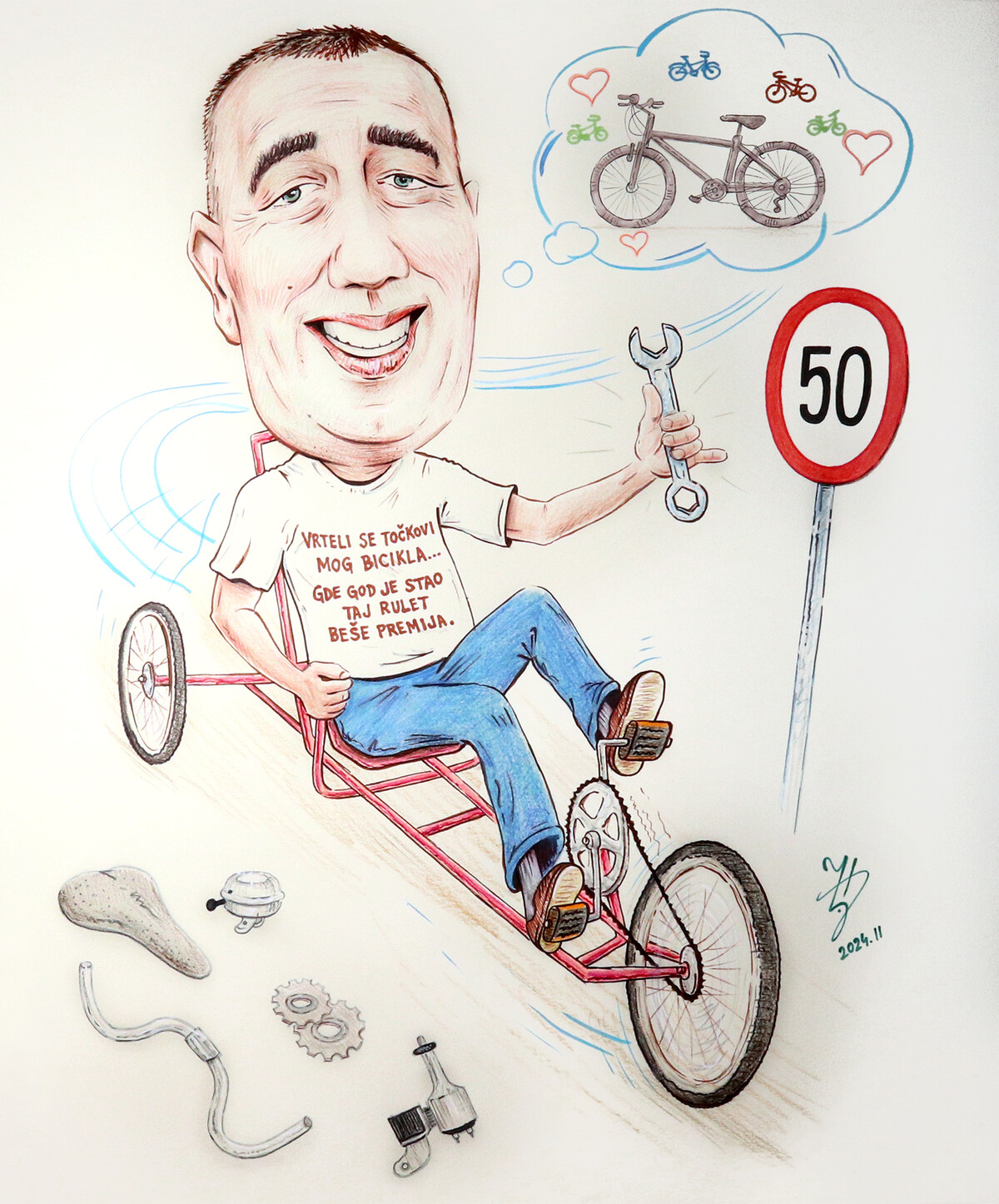 BICYCLE LOVER - PORTRAIT CARICATURE