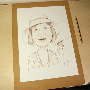 CARICATURES FOR EXHIBITION AT EUROPEAN FILM FESTIVAL PALIC, drawing DJUKAN ~ CARICATURES