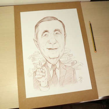 CARICATURES FOR EXHIBITION AT EUROPEAN FILM FESTIVAL PALIC, drawing DJUKAN ~ CARICATURES