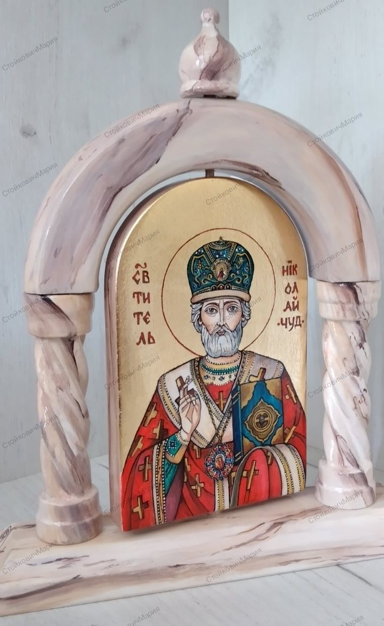 Icon of St Nicholas with prayer