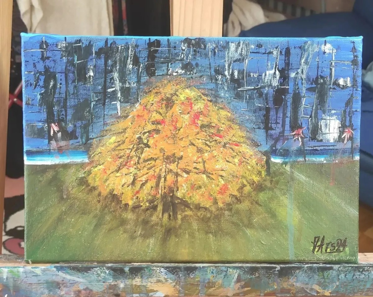 One tree in one autumn in one city