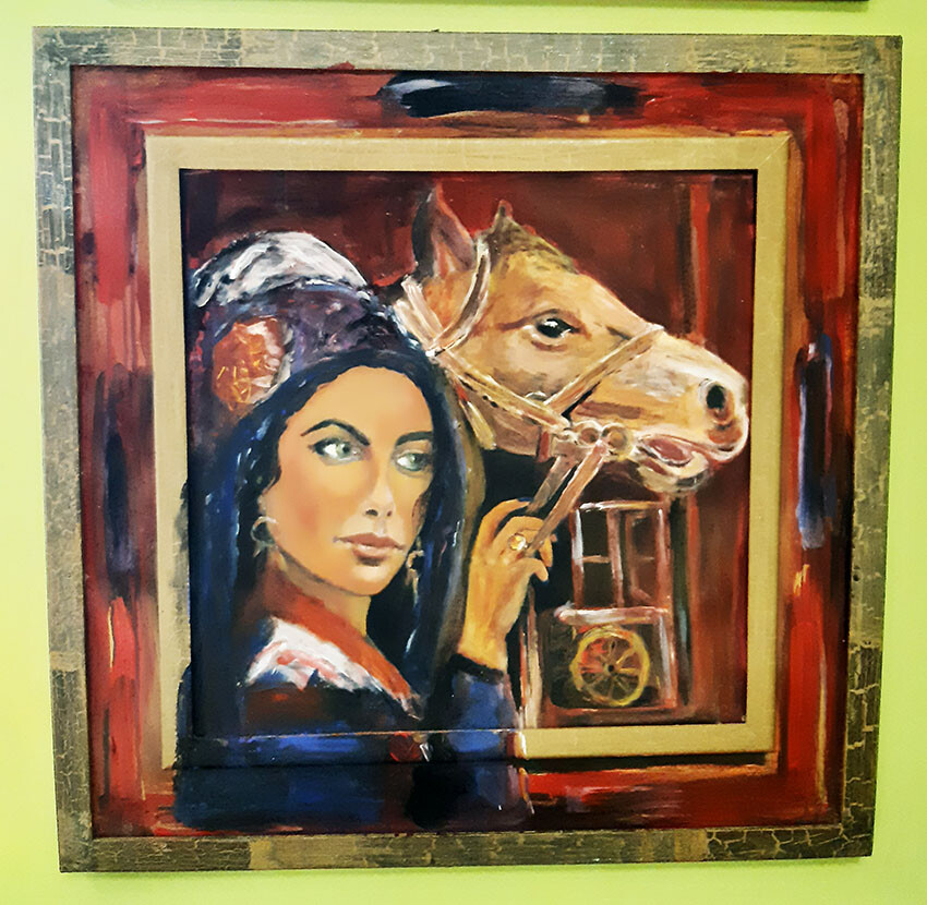 a girl with a horse