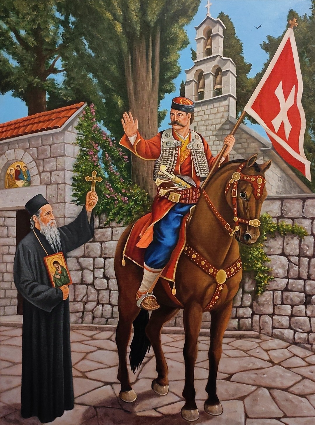 Warrior and Ortodox priest