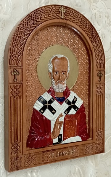 Icon of St Nicholas, carving Danijela Markovic