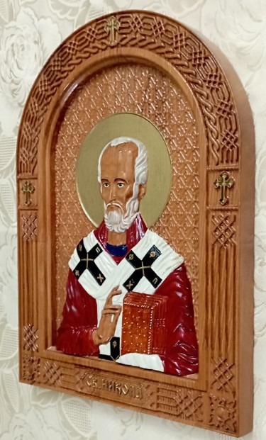 Icon of St Nicholas, carving Danijela Markovic