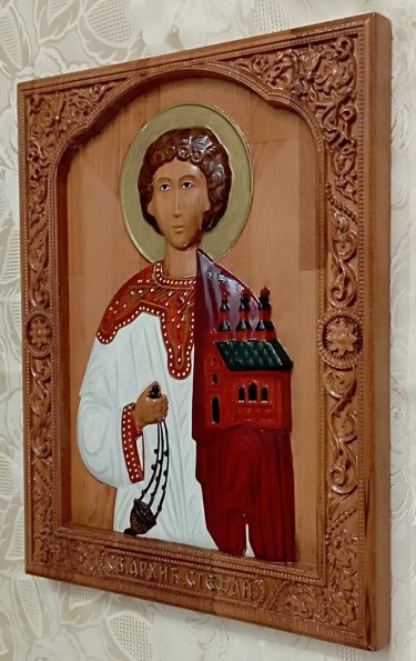 Icon of St Archdeacon Stefan, carving Danijela Markovic