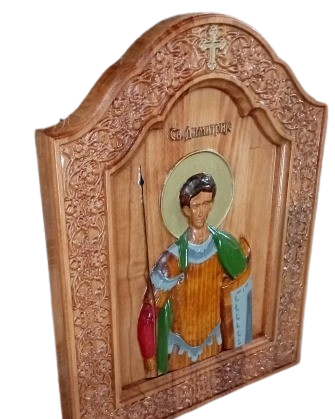 Icon of St Dimitrije, carving Danijela Markovic