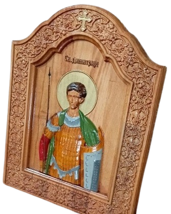 Icon of St Dimitrije, carving Danijela Markovic
