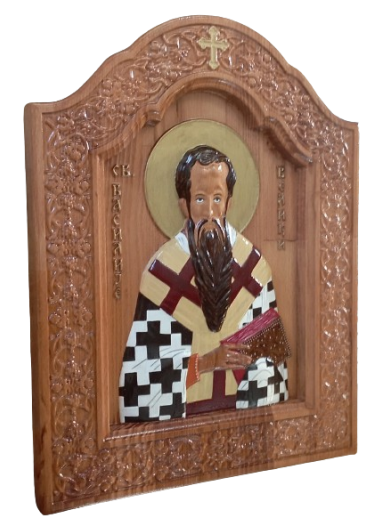 Icon of St Vasil the Great, carving Danijela Markovic